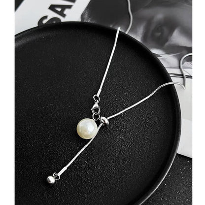 Adjustable Chain Pearl Necklace for Women