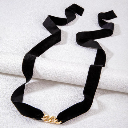 Long Lace-up Chain Necklace Jewelry
