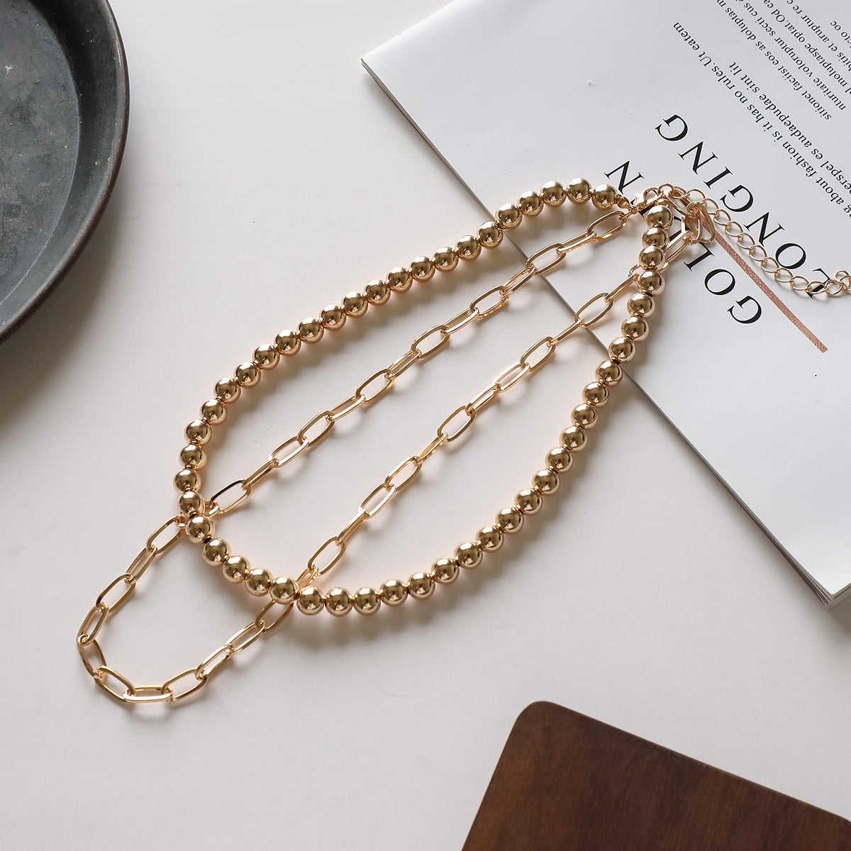 Multiple Paperclip Chain Layer Necklace
