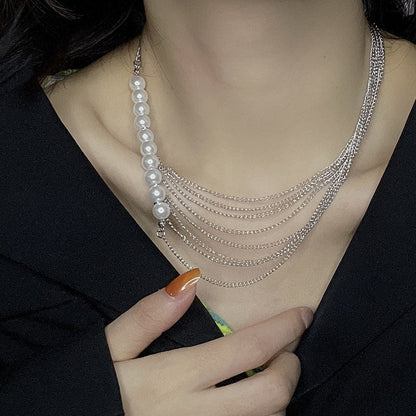 Popular Sale Ladies Fashion Jewelry Dainty Multi-Layered Baroque Pearl Necklaces