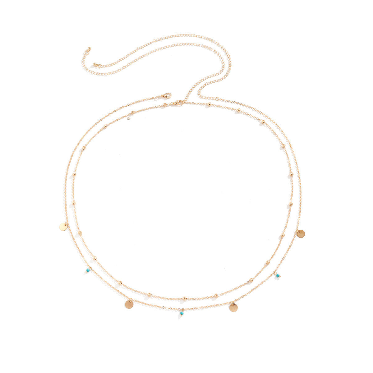Versatile Bead Simple Sequin Pendant Double-Layer Waist Chain Jewelry