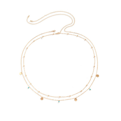 Versatile Bead Simple Sequin Pendant Double-Layer Waist Chain Jewelry