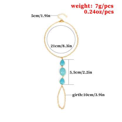 Summer Lady Beach Turquoise Anklet Chain