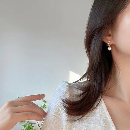 Twisted Rhinestone Pearl Earrings