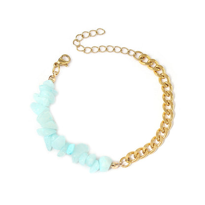 Natural Green Aventurine Irregular Crushed Stone Bracelet