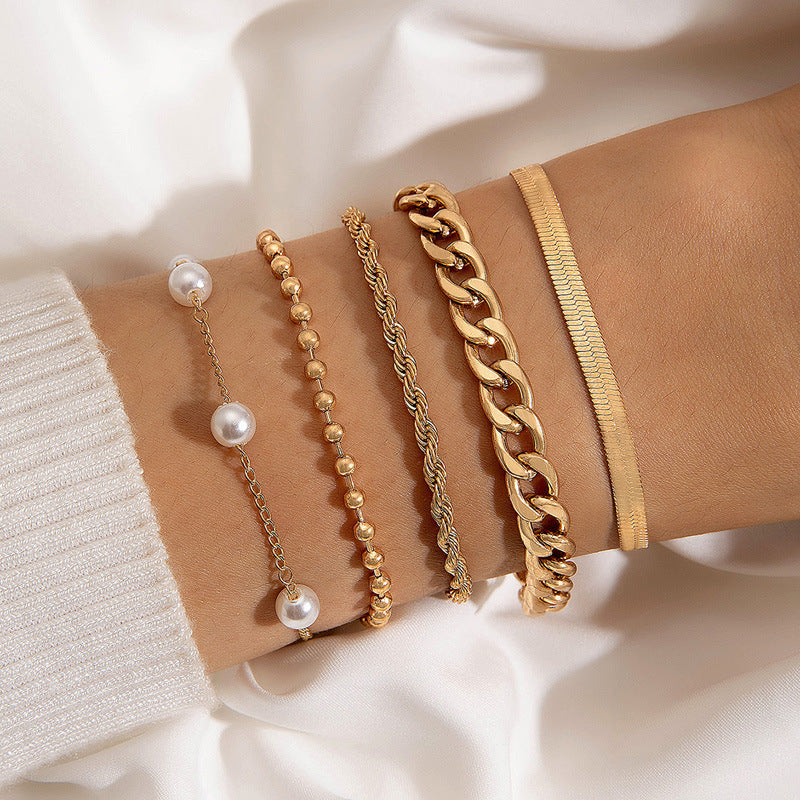 Snake Chain Twist Bracelet Set