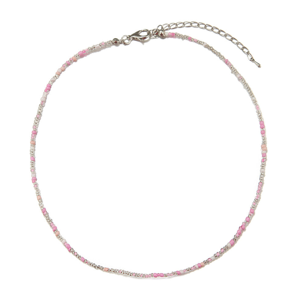 Women's Small Beads Beaded Girly Style Rainbow Necklaces