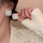 Vintage Square Fabric Geometric Earrings