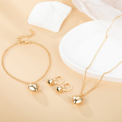 Heart Earrings Necklaces Jewelry Set
