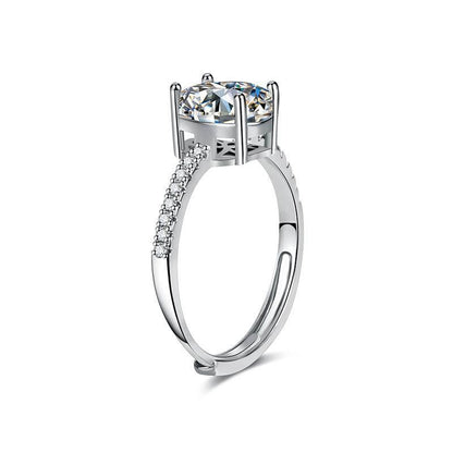 Multicolor Ice Flower Cut Oval CZ Adjustable Ring, Pave Band, 7*9mm 5A Cubic Zirconia, 6 Color Options, Dainty Luxe