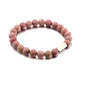 Stainless steel engraved beaded bracelet