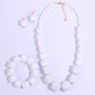 Chunky white geometric bead resin jewelry set