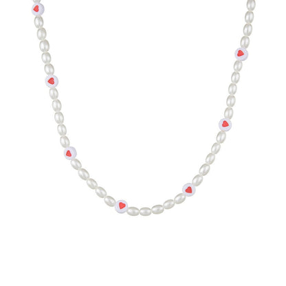 Bohemian Holiday Pearl Necklace Sweet Simple Pearl love