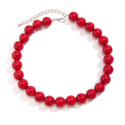 Punk Smooth Big Round Beads Strand Necklace for Women