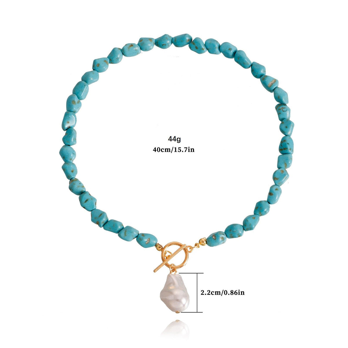 Women's Ornament Irregular Natural Turquoise Shaped Pearl Necklaces