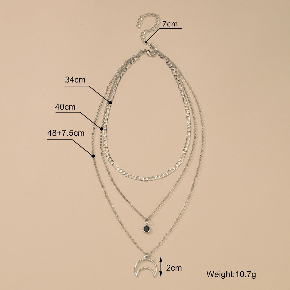 Vintage Star Moon Multi Layer Long Pendant Choker Necklaces