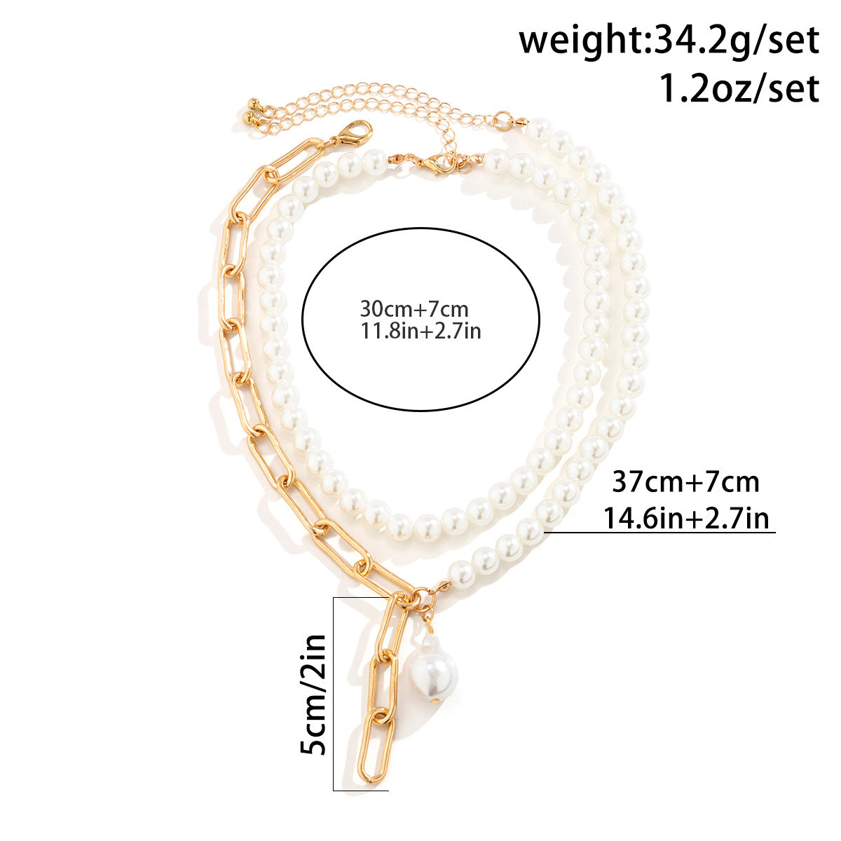 Pearls Long Tassel Pendant Necklace for Women