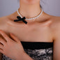 Black Ribbon Choker Necklace for Women