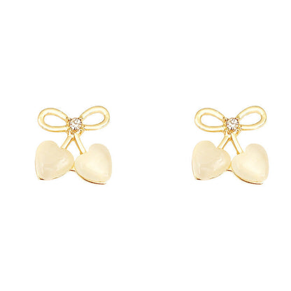 Flower Opal Bow Stud Earrings