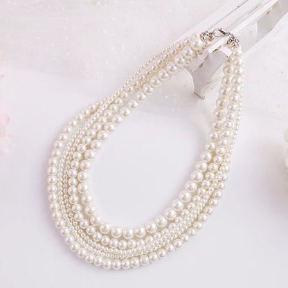 Multi-layered Imitation Pearl Choker Bridal Necklace