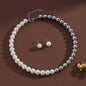 Geometric Round Metallic Beads Choker Necklace Jewelry Set