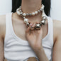Round Beads Faux Pearl Beaded Necklace