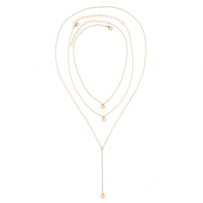 Bohemian Multilayer Chain Necklace Coin Pendant