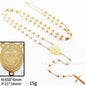 rosary necklace 6mm cross necklace