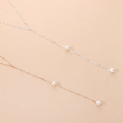 Pearl Pendant Chain Necklace