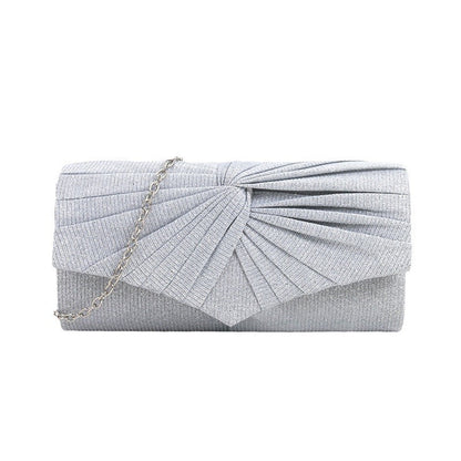 Pleated lace women's bag, solid color Clutch handbag