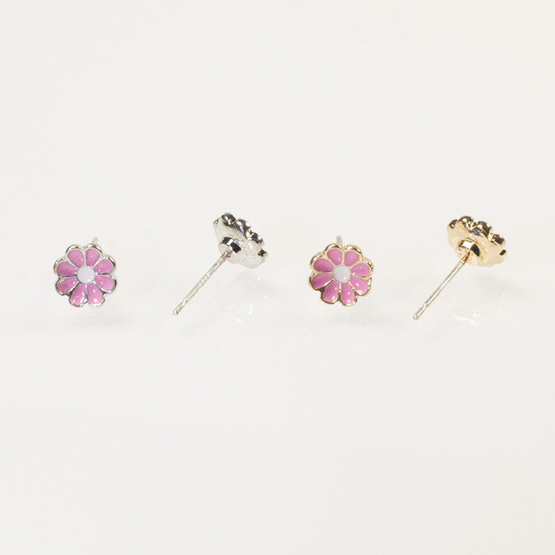 Flower Enamel Stud Earrings