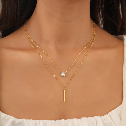 Bohemian Necklace Multi Layered Related Clavicle Chain Necklace