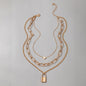 Multi Layered Thick Chain Love Lock Pendant Choker Necklace
