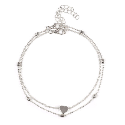 Heart Feet Double Layer Beach Anklets Jewelry