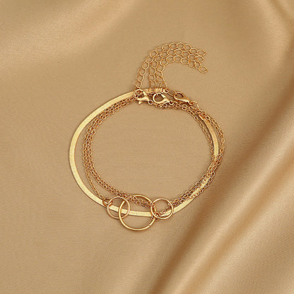 Geometric Double Circle Foot Bracelet