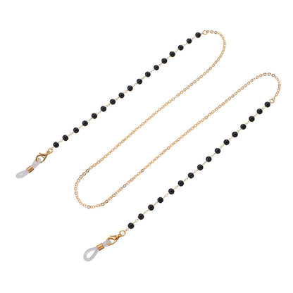 Simple Fashion Black Bead Glasses Chain