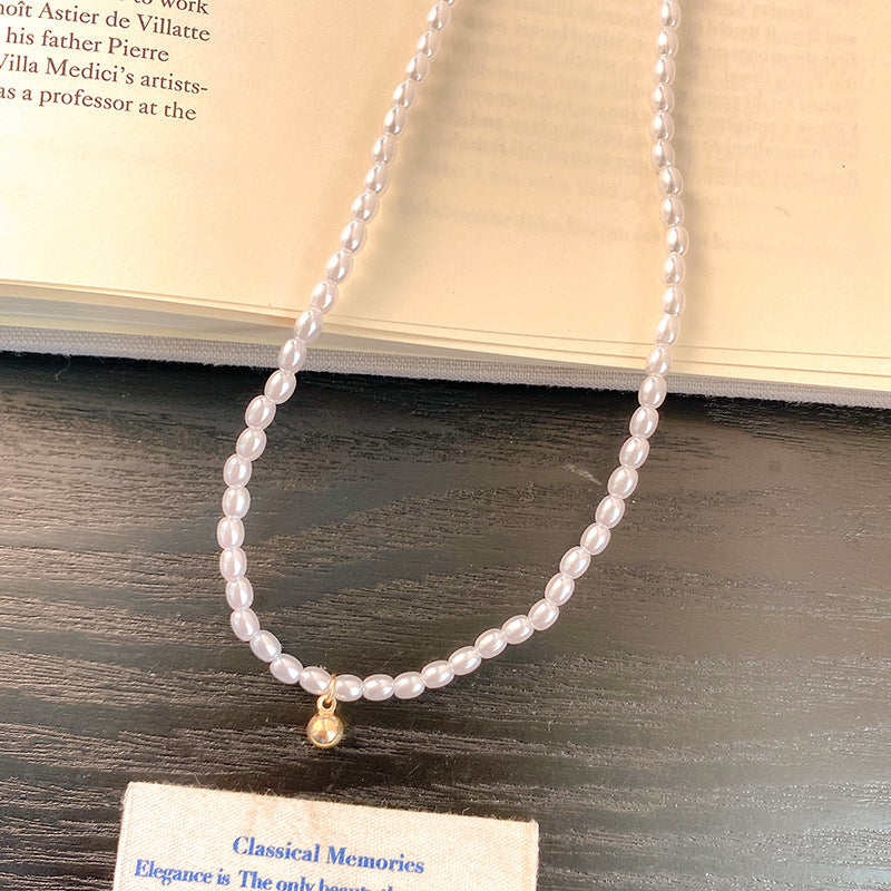Pearl Beads Beaded Chain Necklace