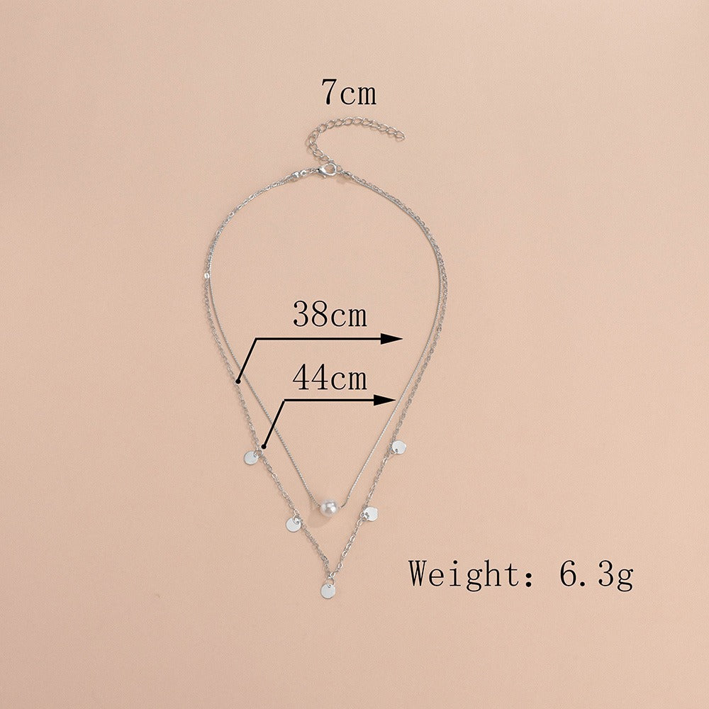 Double Link Chain Round Coin Collar Collier Women Necklaces
