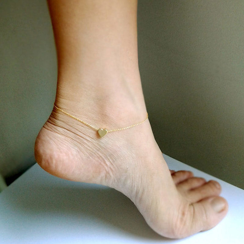 Bohemian Chain Heart Anklet Jewelry