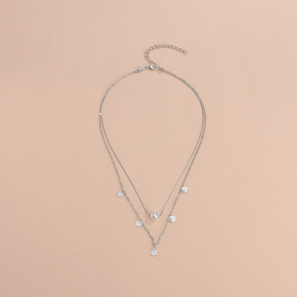 Double Link Chain Round Coin Collar Collier Women Necklaces