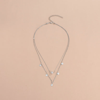 Double Link Chain Round Coin Collar Collier Women Necklaces