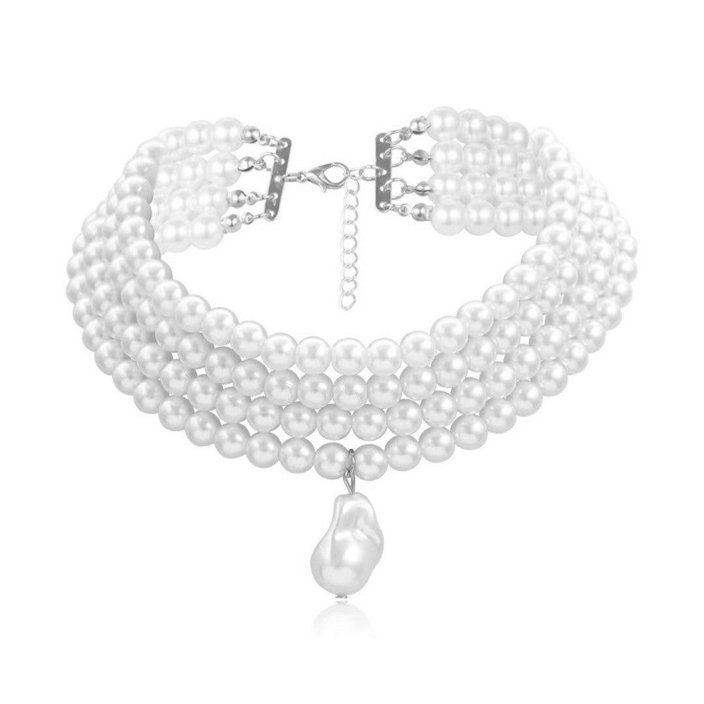 Pearl Necklace Retro Shaped Chain Necklace Wholesale