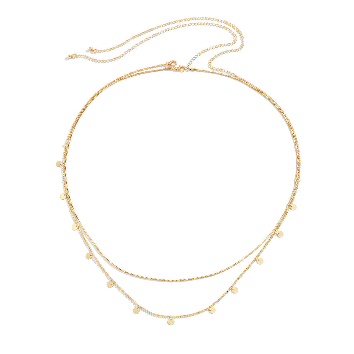 Versatile Bead Simple Sequin Pendant Double-Layer Waist Chain Jewelry