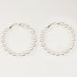 Round Pearl Bead Hoop Earrings