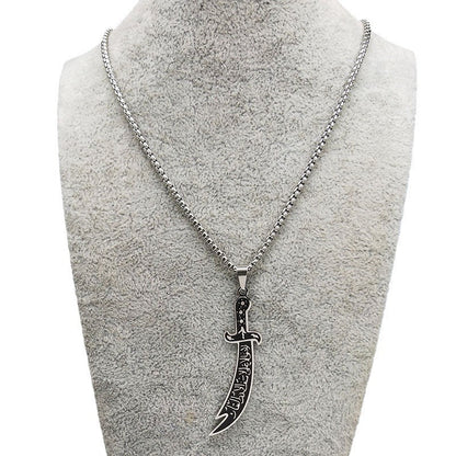 Men's Imam Ali Ibn Abi Sword Stainless Necklaces