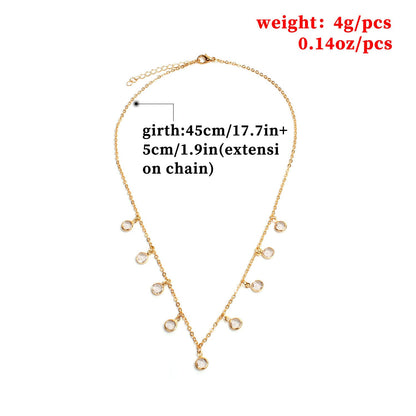 Clear Stone Charms Choker Necklace Jewelry