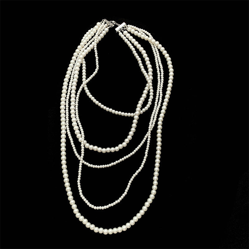 Simple Multi-layer Pearl Women's Necklace Long