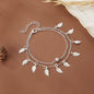 Beach Leaf Shape Layered Tassel Foot Chain