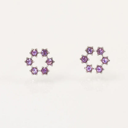 Rhinestone Ring Stud Earring