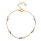 Turquoise Bead Chain Anklet Jewelry